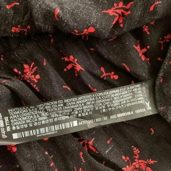 Zara Goth Cottage Core Witchy ruffle dress black red XSmall Fairy Whimsy - Picture 5 of 8